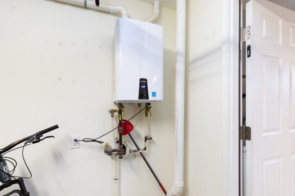 tankless water heater in attached garage