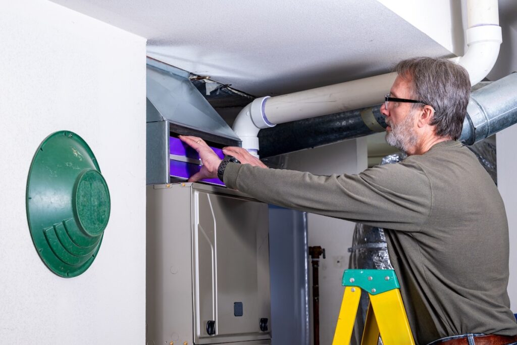 what size furnace do I need Furnace filter removed in a residence home