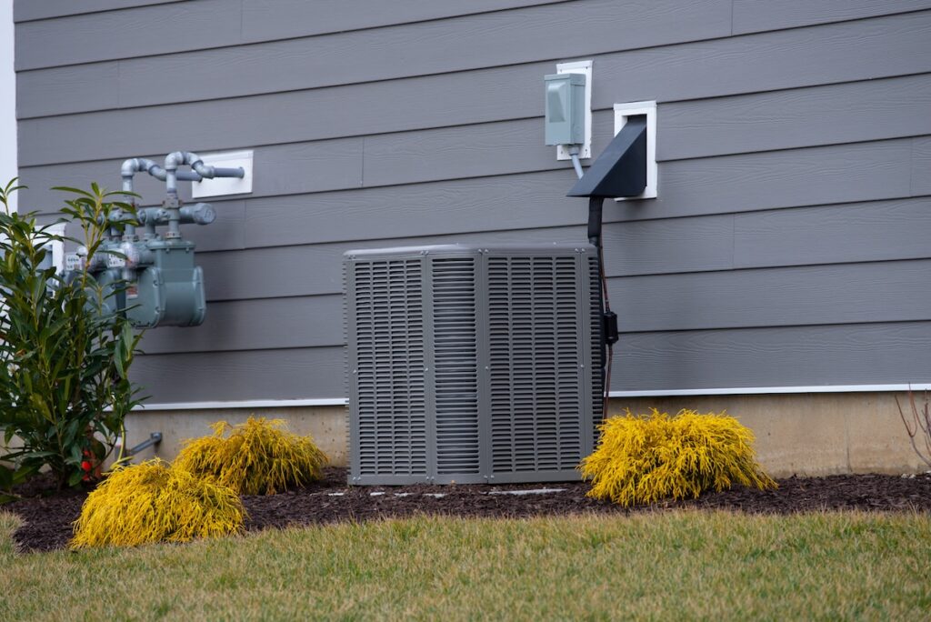air conditioner near the new house cold fan install supply system wall climate