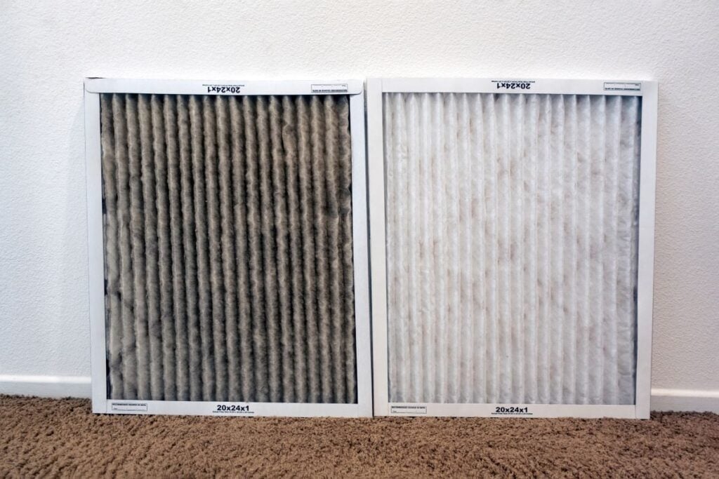 best hvac filter for allergies clean vs old against wall